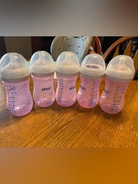 Philips AVENT Pink Baby Bottles — Set of 5